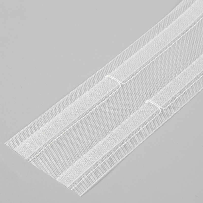 Cinta de cortina de posicionamiento plano de nailon transparente