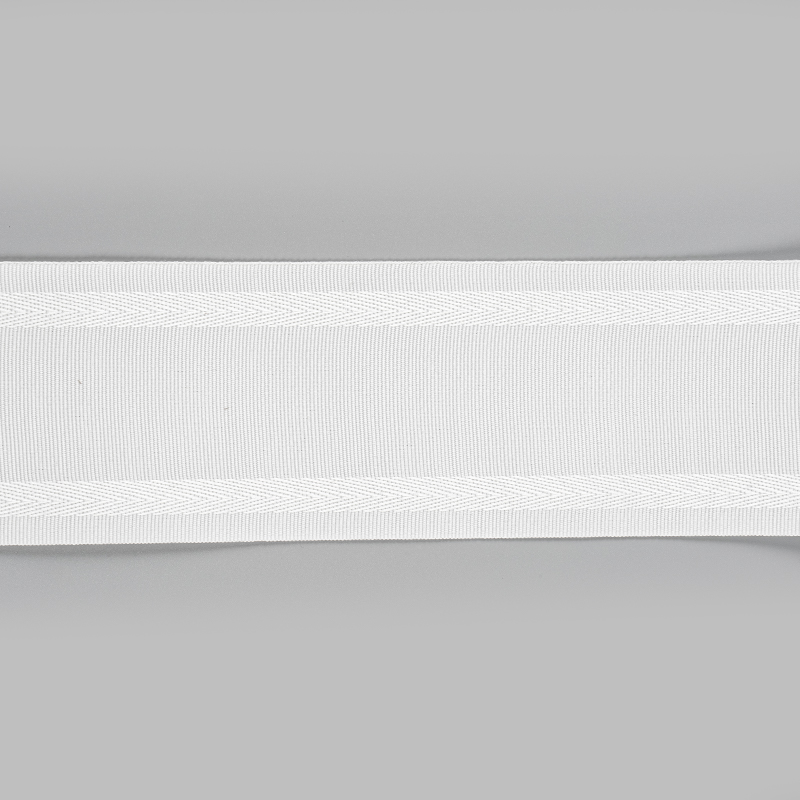 Cinta plisada de cortina plana de tela jacquard de dos rayas